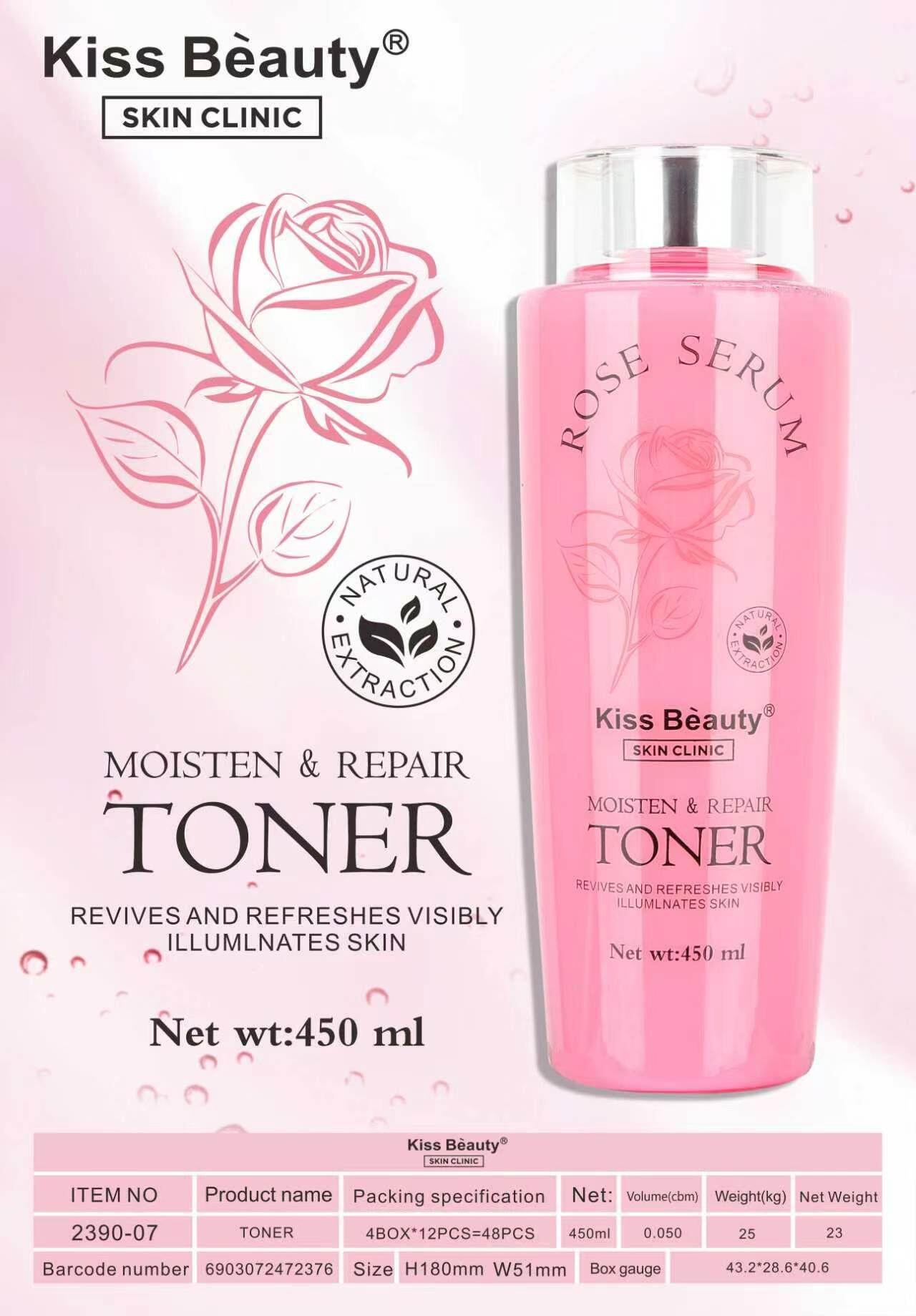 Tónico Facial Hidratante y Reparador Rose Serum 450ml Kiss Beauty Skin Clinic